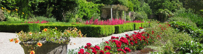 The formal gardens at Penrhyn Castle, Bangor.
