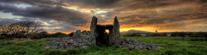 A dramatic image of a prehistoric site on Anglesey.