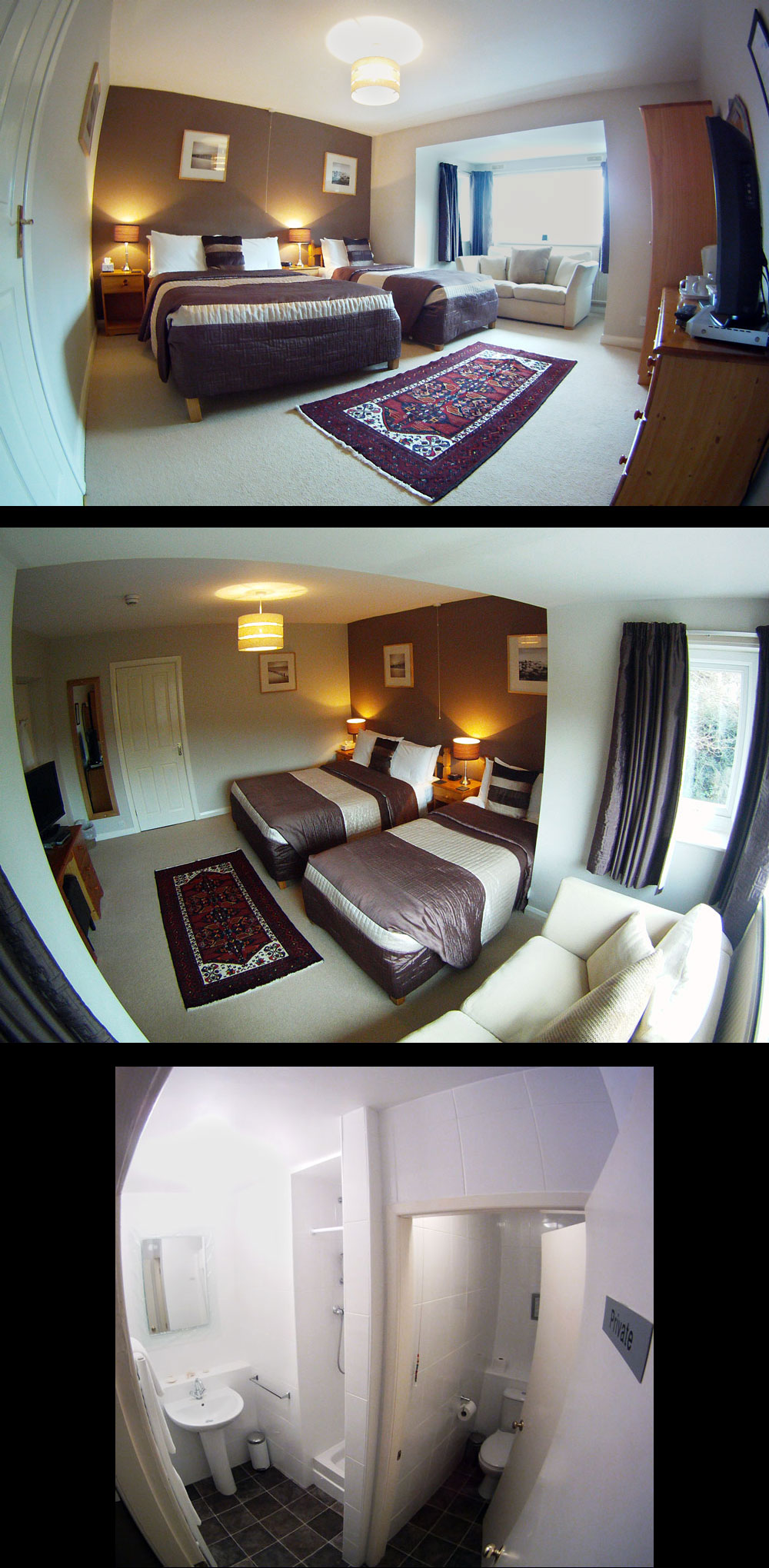 Room 6, Crib Yr Ddysgl, family room, sleeps 3 with double bed and single bed, private bathroom