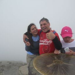 Sophie and Spencer at Sonwdon summit